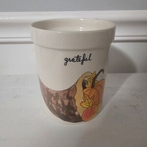 Rae Dunn Thanksgiving Fall Vintage Script Grateful Untesil Holder
